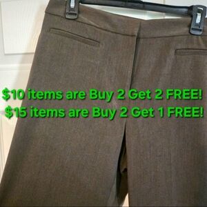 NWT LIZ CLAIBORNE AURORA STRETCH TROUSERS, BROWN 14.